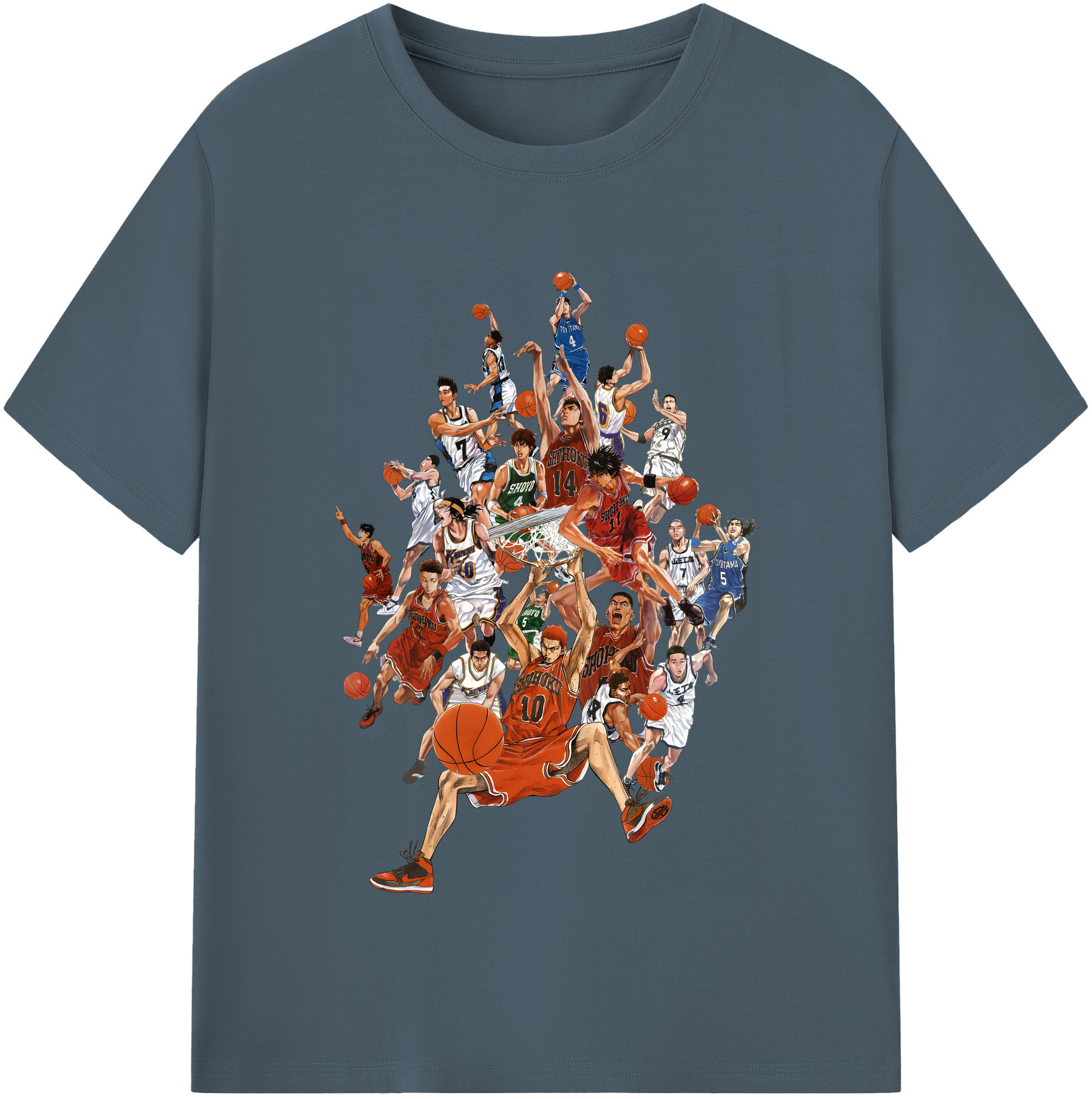 SLAM DUNK／スラムダンク 綿100％半袖Tシャツ（フロントプリント）